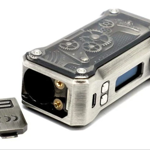 Tesla Punk 85W mod used with steampunk design and dark silver patina