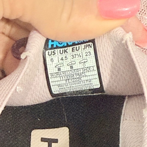 Hoka One One athletic shoes new, size 37.5, beige and pink