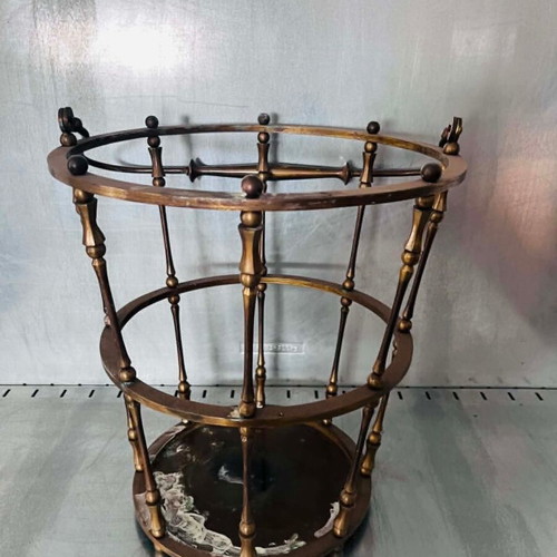 Vintage brass fireplace basket used, height 40cm