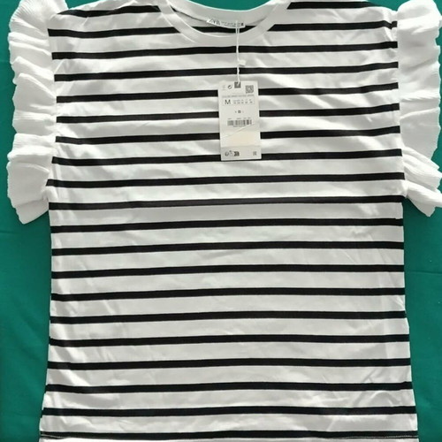 Zara women's summer top Medium new, black and white