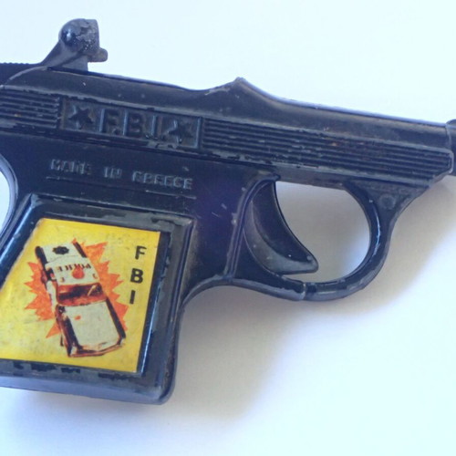 Pilaz F.B.I. Toy Gun used, Greek made 1970s collectible