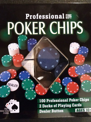 Poker Chips like new, metal case with complete set