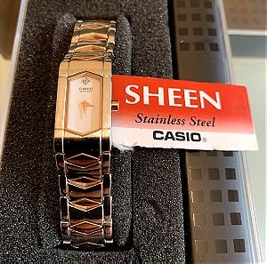 Casio Sheen Vintage Gold and Silver Ladies ρολοι χειροπεδα Stainless Steel Καινουργιο!