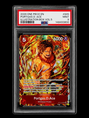 Portgas D. Ace #005 One Piece Illustration Box Vol.5 PSA 9 Mint card