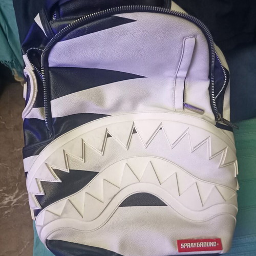 Sprayground leather backpack new, black and white, genuine from New York