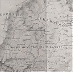  1825 Χάρτης Σουλίου Πάργας Τσαμουριά χαλκογραφια LAPIE