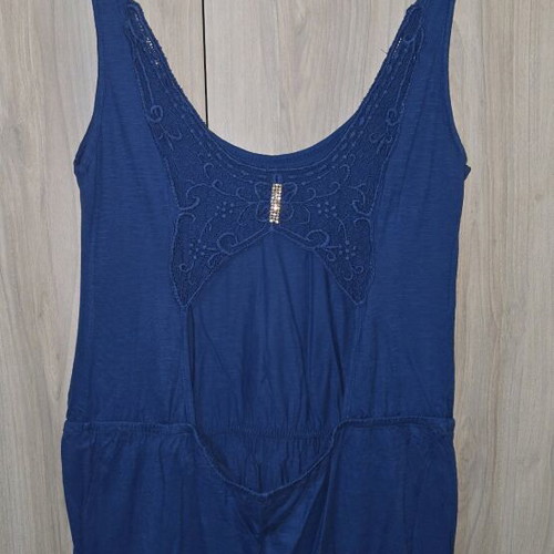 Blue mako dress with open back like new, size L