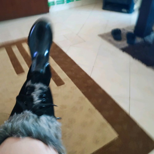 Knee-high boots used, black, size 37