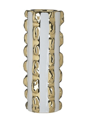 Decorative ceramic vase white gold new 11x11x28cm