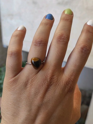 Silver ring with tiger's eye stone like new