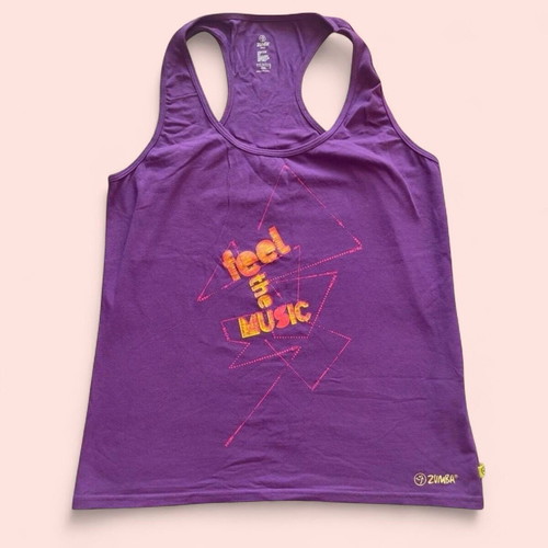 Zumba Wear Feel The Music purple top tank size XXL used