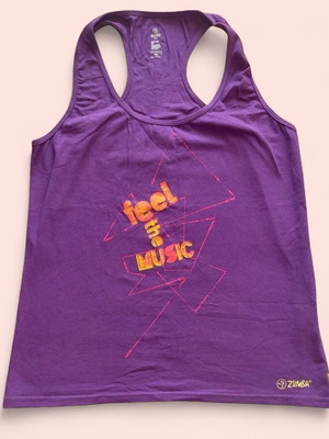 Zumba Wear Feel The Music purple top tank size XXL used