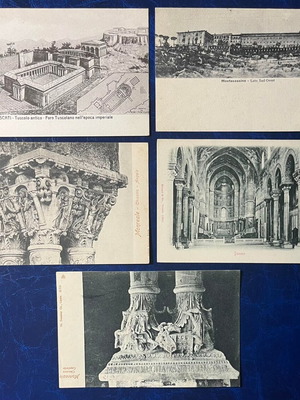 Collectible postcards set with historical and architectural themes like new