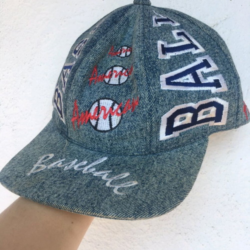 Baseball cotton denim cap used, blue