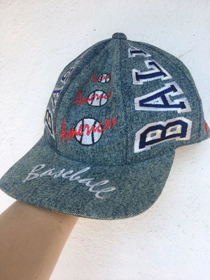 Baseball cotton denim cap used, blue