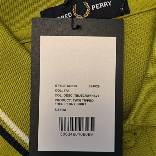 Fred Perry polo shirt size M new, yellow
