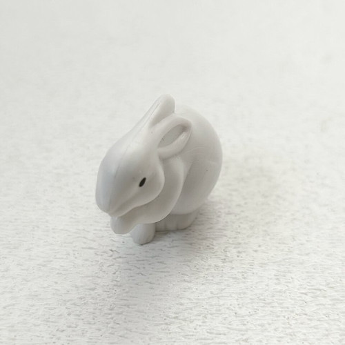 Miniature Plastic White Rabbit Figure like new