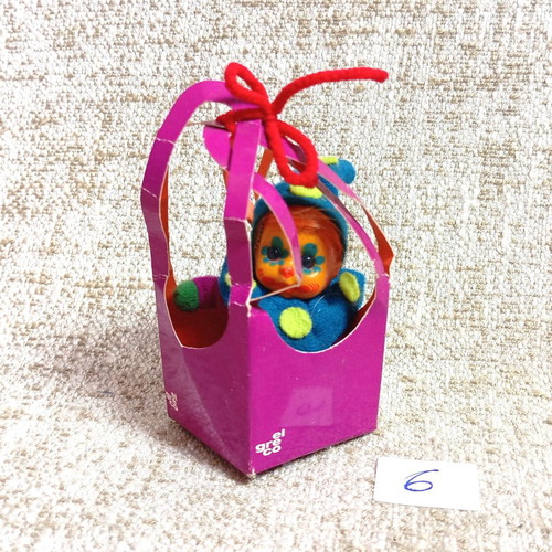El Greco Mini Clown Bean Doll 80s Vintage New