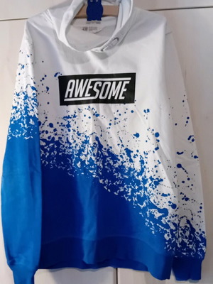 H&M kids sweatshirt for boys 13-14 years like new, white and blue