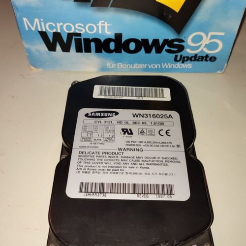 Samsung WN316025A 1.6GB IDE used hard drive with 3 bad sectors