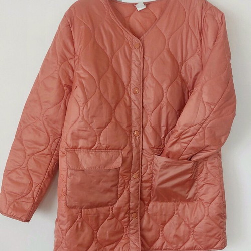 Quilted women's light jacket new, coral, size 42/44
