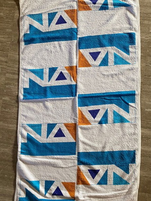 Cotton beach towel with Nea Dimokratia logo, new, 147x72 cm