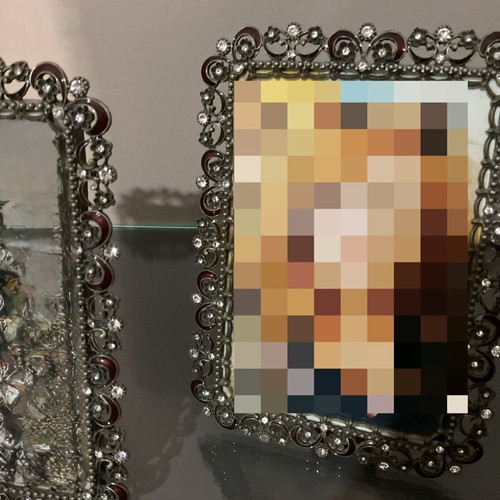 Σετ 2 χειροποίητες διακοσμητικές κορνίζες με σμάλτο και πέρλες
