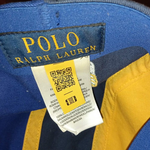 Ralph Lauren Polo baseball cap size XL like new, blue with yellow panels