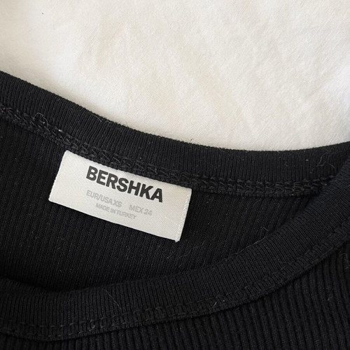 Tank top ribbed black, Bershka, size XS