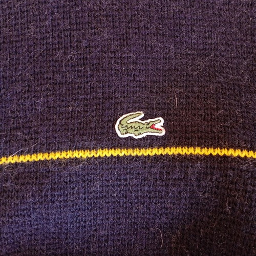 Lacoste sweater used, wool-acrylic, size L, blue