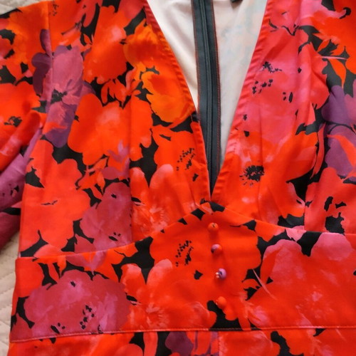 Maxi summer floral dress Shein size M like new, red pink