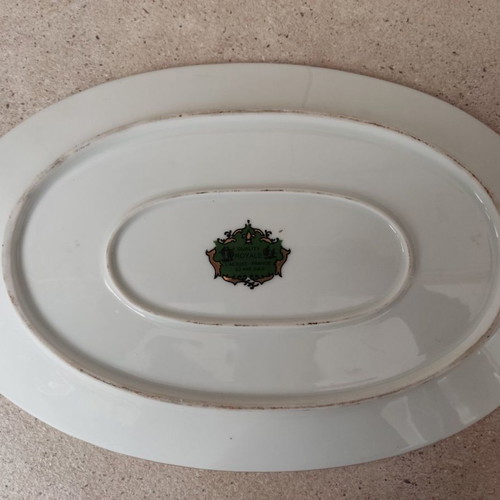 Limoges 22 Karat porcelain platter used, diameter 36cm
