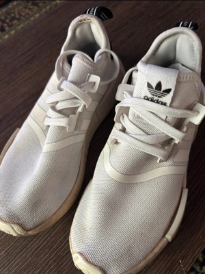 Adidas athletic shoes used, white, size 38