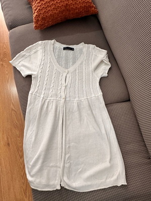 Zara knitted long cardigan used, white, size M