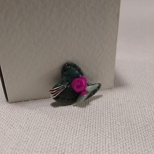 Pendant heart with rose made of fimo, custom order, 2cm