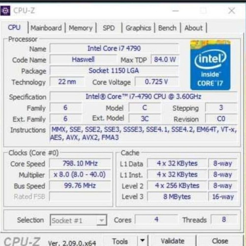 Intel Core i7 4790 CPU LGA1150 like new