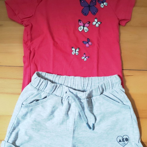 Name It and AKO girls' set like new, size 104 cm, grey and pink