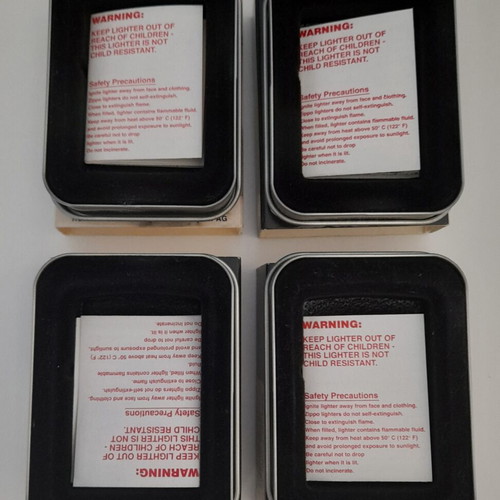Zippo empty metal boxes like new, set of 4 with Playboy, Mercedes, The Beatles, Jack Daniel's