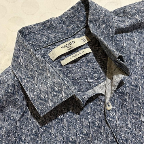 Mango long-sleeve slim fit shirt blue pastel like new size M
