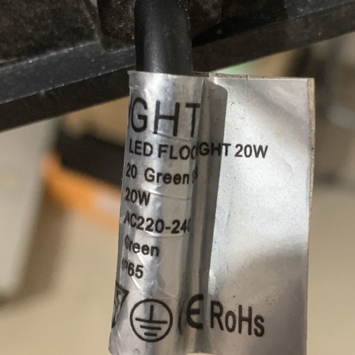 Led floodlight with green light and plug