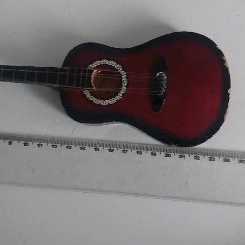 Decorative Classical Guitar Miniature used, vintage style Red Sunburst