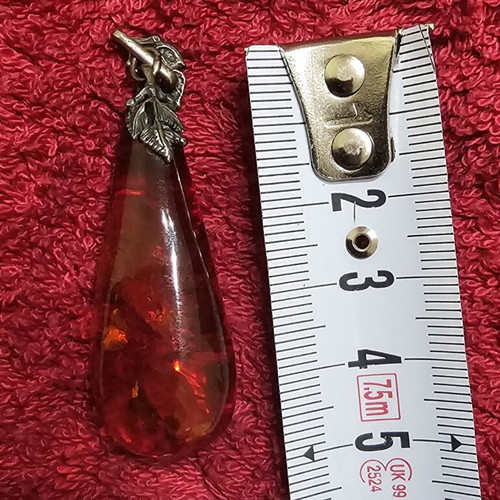 Baltic Amber Pendant new, silver 925