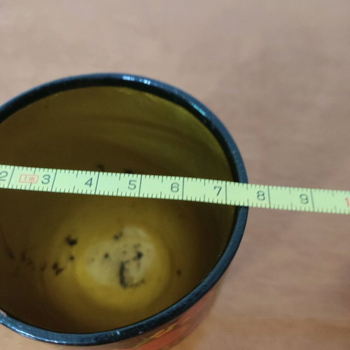 Handmade wooden Russian painted shot glass used