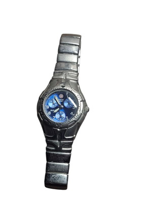 Swiss Army watch used with metal blue and silver bracelet