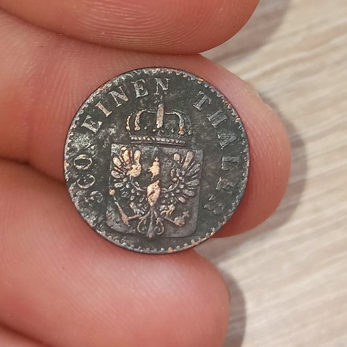 Prussia 1 Pfenning 1848 coin like new