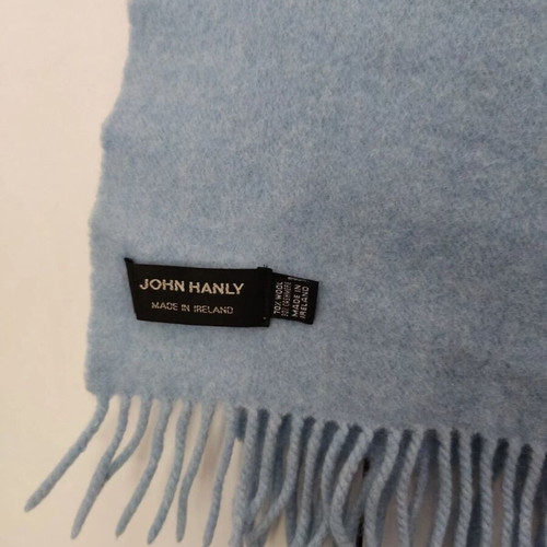 John Hanly scarf used, 30% cashmere 70% wool, blue