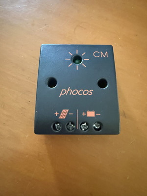 Solar controller used, input 12-30 VDC, 4 Amax, battery 12V