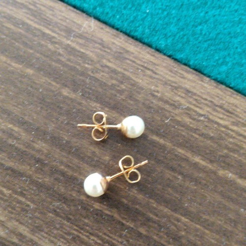 Stud earrings with pearl gold-plated 925 silver new