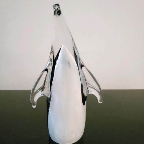 Crystal decorative penguin fm ronne by sweden (kosta boda) used