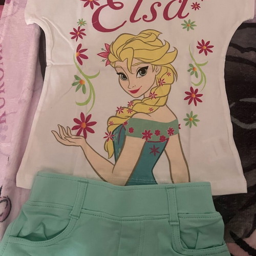 Σετ Elsa Frozen μπλούζα και σορτς καινούργιο, πολύχρωμο